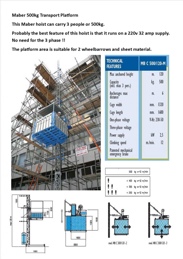 Maber 500kg Transport Platform – Hoist & Plant Co. LTD